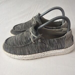 Hey Dude Wendy Sox Dark Grey Slip On Shoes 40078-029 Women's 7 Gently Worn Shoe